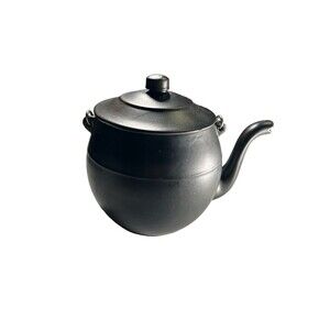 Vintage Pottery McCoy Black Tea Pot Kettle With Lid Made In  U.S.A